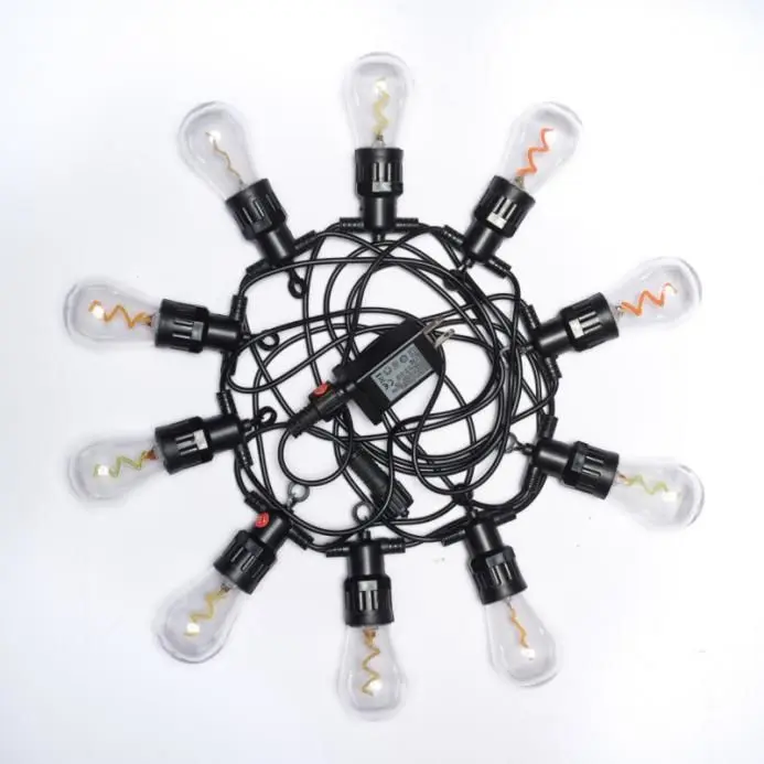 Decorations light 24V green blue red coiled filament colorful led bulb