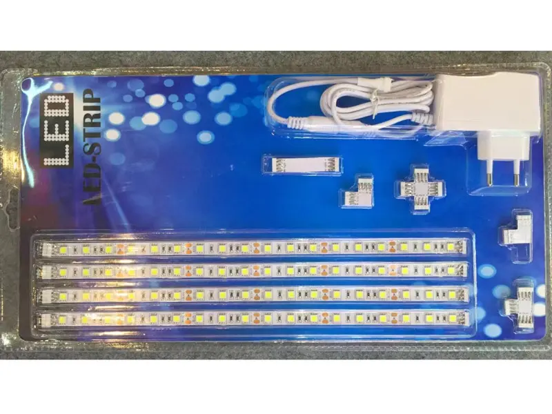 LED Strip Light Set 4PCSX60CM 5050 led strip light single color+adaptor+connectors RGB+controller+adaptor+connectors