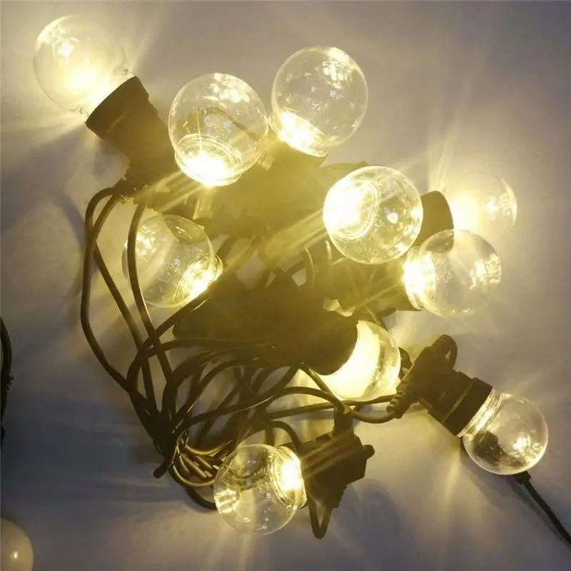 Outdoor Christmas holiday decoration G50 5m 10leds clear globe bulb string light - 图片 2